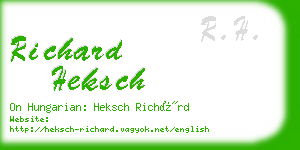 richard heksch business card